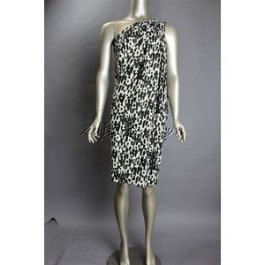 $1995 New MICHAEL KORS Animal Print Black Cream Silk Sash Dress 2
